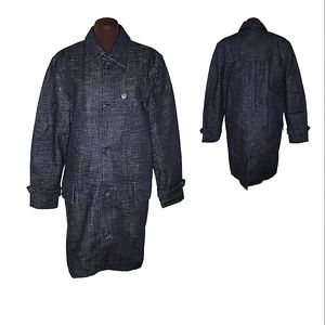 Zara Oversized Dark Denim Trench Coat, Size M